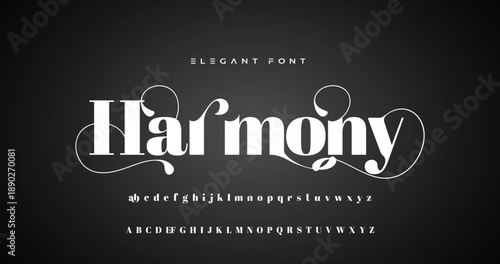 Elegance Luxury wedding alphabet font. Typography elegant classic lettering serif fonts decorative vintage retro for logo. vector illustration