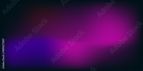 Dark grainy color gradient background, purple red orange blue black colors banner poster cover abstract design;. Defocused blue pink color gradient glow flecks bright abstract effect layer.