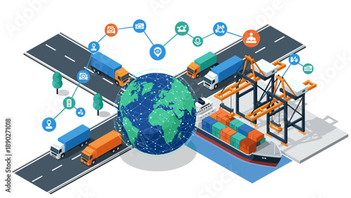 Global supply chain network: isometric logistics and transport