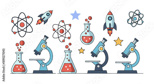 Collection of Science and Space Exploration Icons.