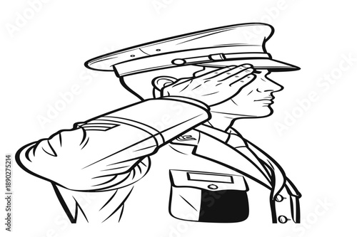 Military officer saluting