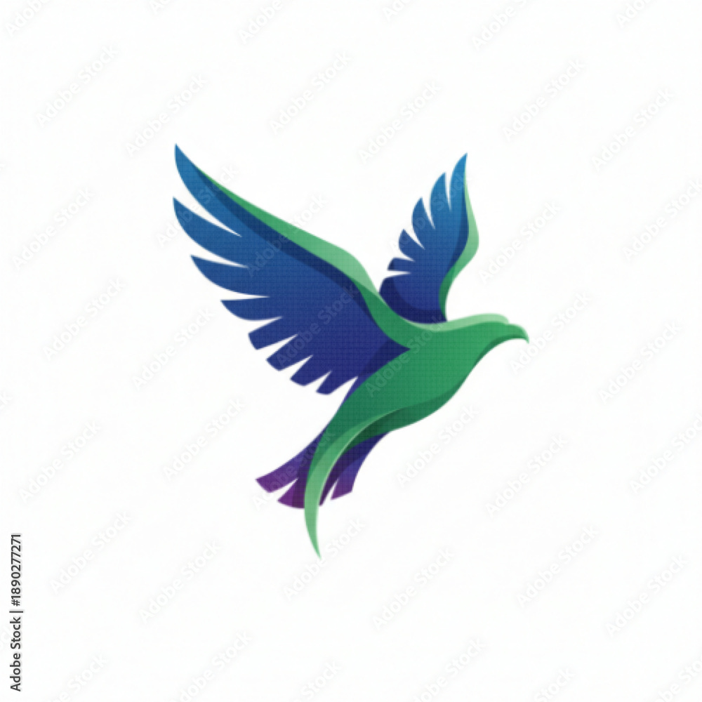 Fototapeta premium Stylized Colorful Bird in Flight Logo Design