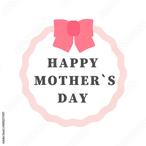 母の日　フレーム　リボン　イラスト