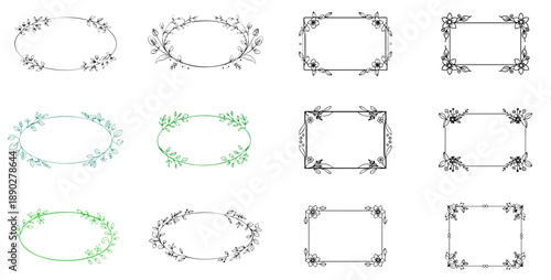Botanical Oval and Rectangular Frames Collection