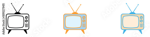 Retro Television icon vector. vintage TV symbol. vector illustration.
