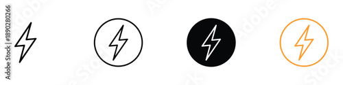 Lightning bolt icon vector. electricity, speed, power, and energy symbol. vector illustration.