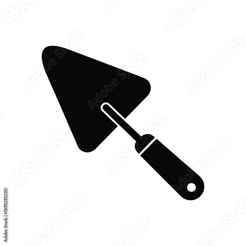 Simple black and white icon depicting a putty knife or scraper tool