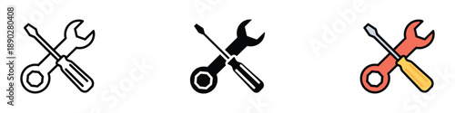 Repair tools icon vector. wrench and screwdriver symbol. vector illustration.