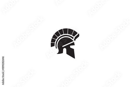 Spartan warrior helmet icon silhouette representing ancient greek military history power and bravery