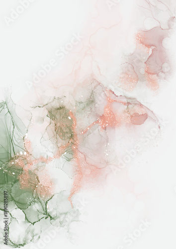 Elegant pastel cultured hand painted alcohol ink design 