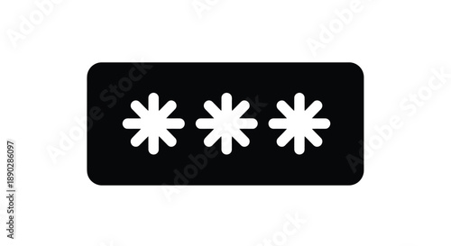 Black rectangle displaying three white asterisk symbols in a row