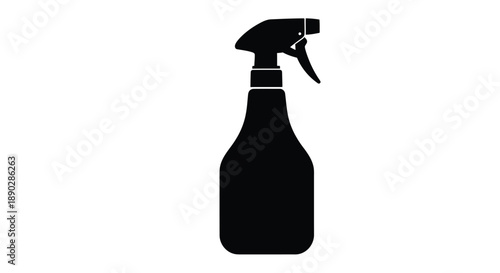 Black silhouette of a spray bottle against a plain white background