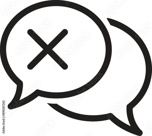 Cancel or close chat or message icon