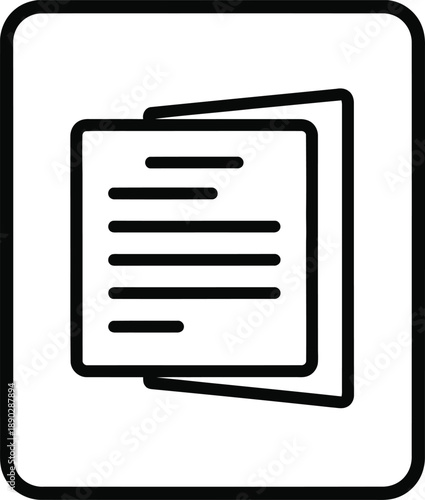 Document icon with papers inside a rectangular border