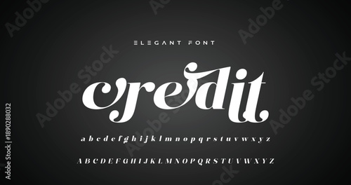 Elegance Luxury wedding alphabet font. Typography elegant classic lettering serif fonts decorative vintage retro for logo. vector illustration