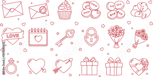 Valentine's day and love themed illustrations