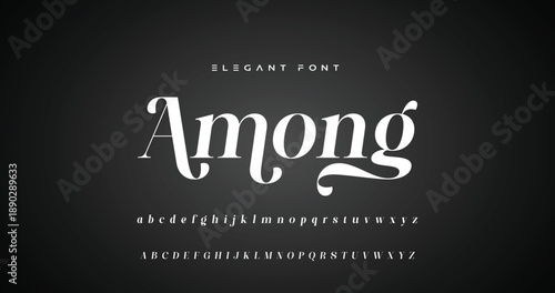 Elegance Luxury wedding alphabet font. Typography elegant classic lettering serif fonts decorative vintage retro for logo. vector illustration