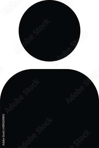 Black silhouette of a single person icon on a white background