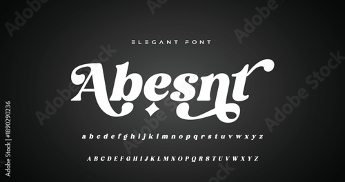 Elegance Luxury wedding alphabet font. Typography elegant classic lettering serif fonts decorative vintage retro for logo. vector illustration