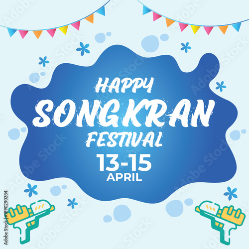 songkran vertical poster template