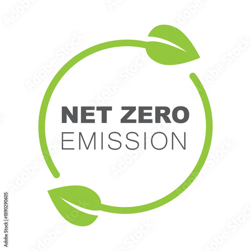 Net zero emission, icon, vector.