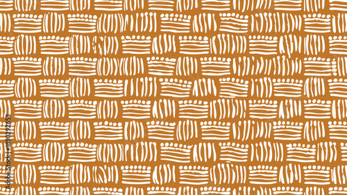 Vibrant orange and white woven texture pattern background with horizontal and vertical lines