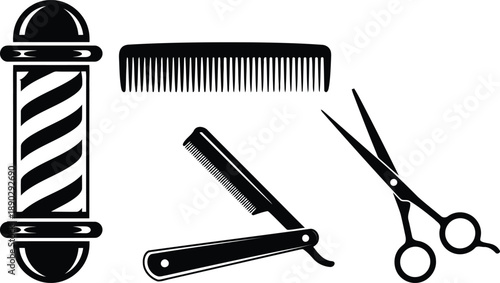 Barber tools for professional haircut and styling services
