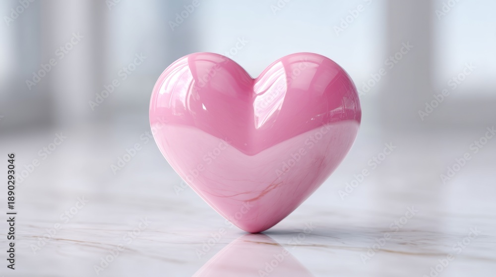 Fototapeta premium Pink heart shape with transparent background