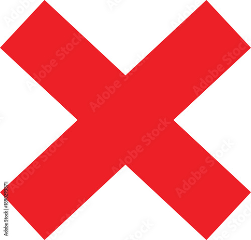 Red Cross Symbol on White Background mark sign