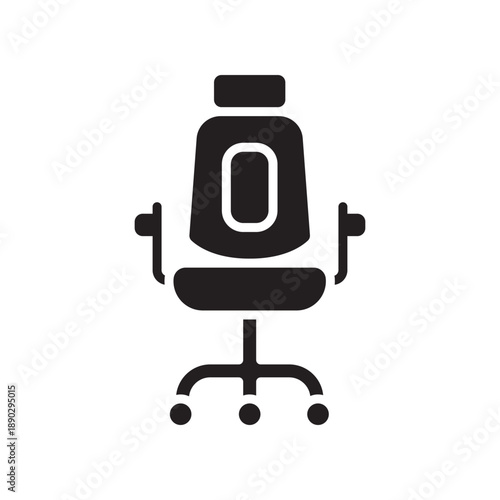 ergonomic chair black glyph icon.