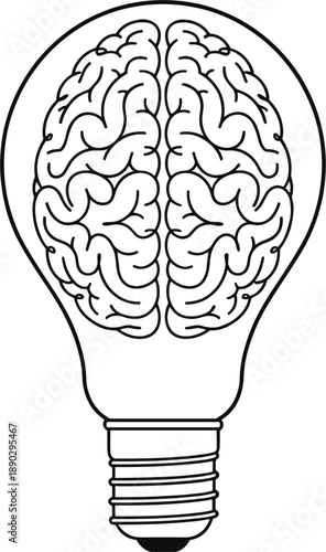 Professional vector illustration for human intelligence creative thinking psychological wellness and innovative mind power branding.