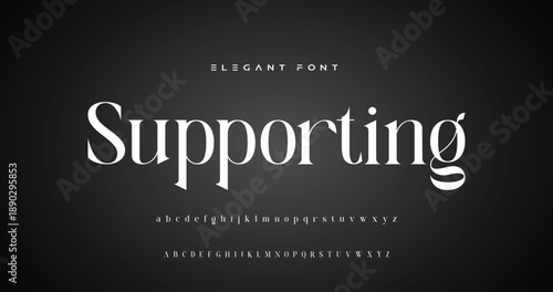 Elegant alphabet beauty logo font. Classic Modern luxury Serif Minimal Fashion. Typography decoration logotype fonts, wedding, logos. vector illustration