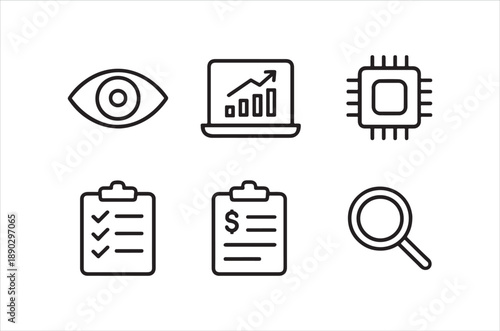 A collection of modern line icons representing technology data and security concepts high quality Free Download A collection of modern line icons representing technology data and security concepts high quality - GFXLoad