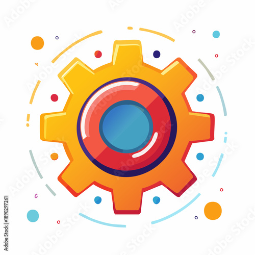 Gear icon symbolizing innovation, industry, and mechanical engineering solutions for technological advancements