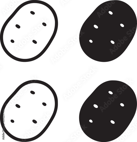 Isolated potato icon, potato tuber silhouette, potato vegetable food, fresh organic potato produce, healthy potato cooking ingredient, kitchen food potato vector design vector icon