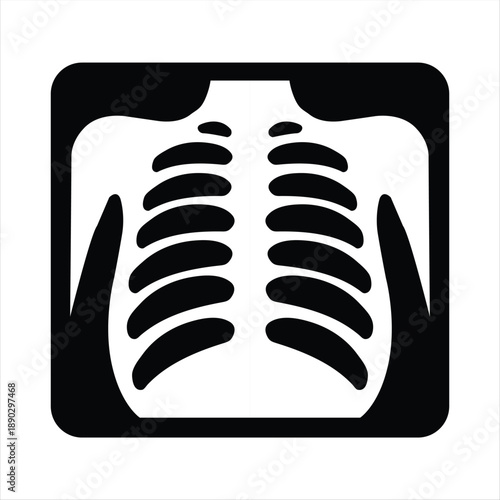 Minimal Medical X Ray Icon Black and White