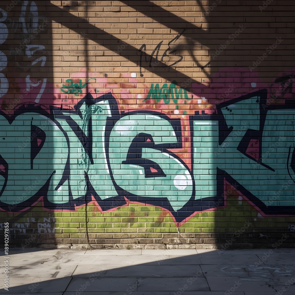 Naklejka premium graffiti on a brick wall