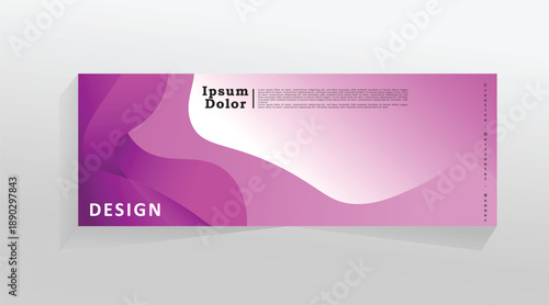 Wave shape vector banner template for social media and web, horizontal banner for cover, promotion banner tempalate for digital product, abstract purple colour web banner.