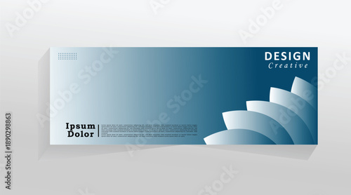 Vector banner template for social media and web, horizontal banner with leaf shape design, cover, promotion banner tempalate for digital product and services, abstract blue colour web banner.