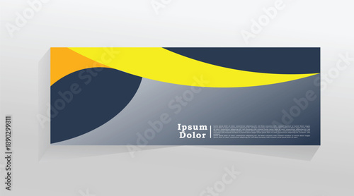 Simple vector banner web template, business design template for social media, cover header, yellow colour banner template with black background. vector template
