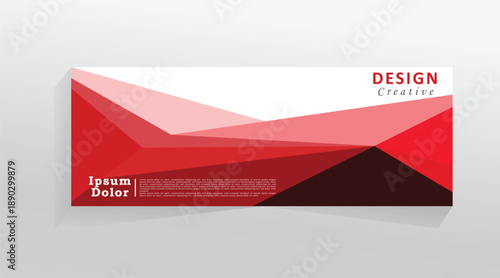Abstract vector banner template for social media and web, horizontal banner for cover, promotion banner tempalate for digital product, abstract red colour web banner.