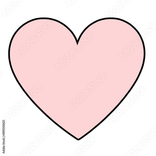 Pink soft pastel valentines heart black outline, isolated white background, love greeting card Free Download Pink soft pastel valentines heart black outline, isolated white background, love greeting card - GFXLoad
