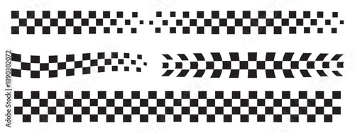 Black and white racing flag. Racing-inspired checkered stripe patterns designed in Square racing checkerboard pattern. Racing checkered pattern. Vector illustration