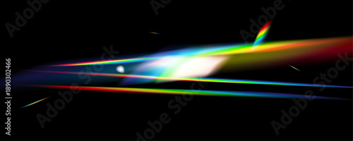 Colourful Glass Prism Spectrum PNG, Crystal Jewellery Light Effect, Shiny Neon Optical Glow