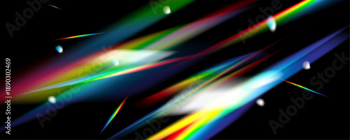 Colourful Glass Prism Spectrum PNG, Crystal Jewellery Light Effect, Shiny Neon Optical Glow