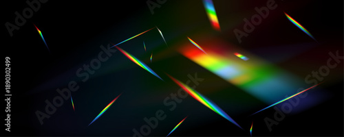 Colourful Glass Prism Spectrum PNG, Crystal Jewellery Light Effect, Shiny Neon Optical Glow