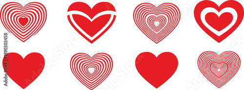 Heart logo vector collection for Valentine’s Day with love and cardio health icon concepts.eps
