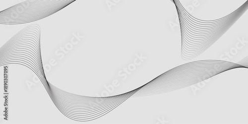 Abstract wave element for design. Digital frequency track equalizer. Stylized line art background. Vector illustration. Wave with lines created using blend tool. smooth gray