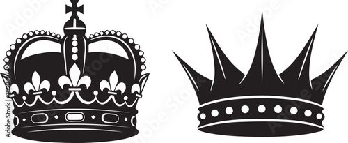 Silhouette of two royal crowns side by side