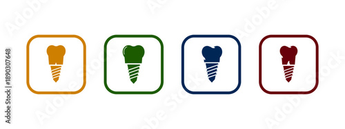 dental implant icon vector illustration. dental implant icon in different color design.